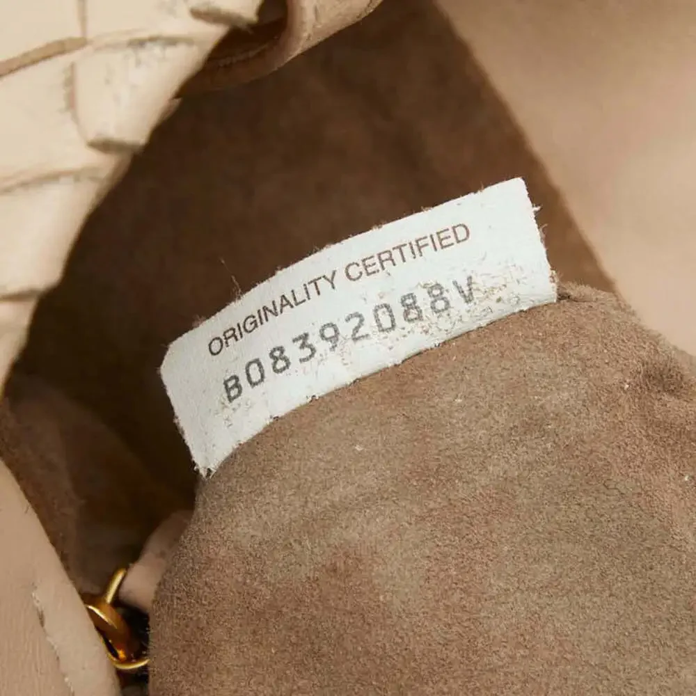 BOTTEGA VENETA Cream Leather Intrecciato Tote Bag